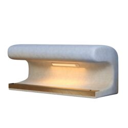 Modern Leather Upholstered Entryway Bench With LED Sensor Light Ottoman For Living Room, Or End Of Bed - Blue