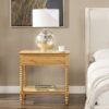 Easton - Modern Farmhouse Turned 1 Drawer Storage Side Table With Shelf - Natural Brown - Image 7