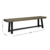Cloud - Outdoor Bench With Acacia Wood Frame And Slat Panel Design (Set of 2) - Sandblast Gray / Black - Image 3