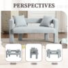 Modern Loveseat Sofa, Comfy Upholstered 2 Seater Sofa - Mint Green - Image 7