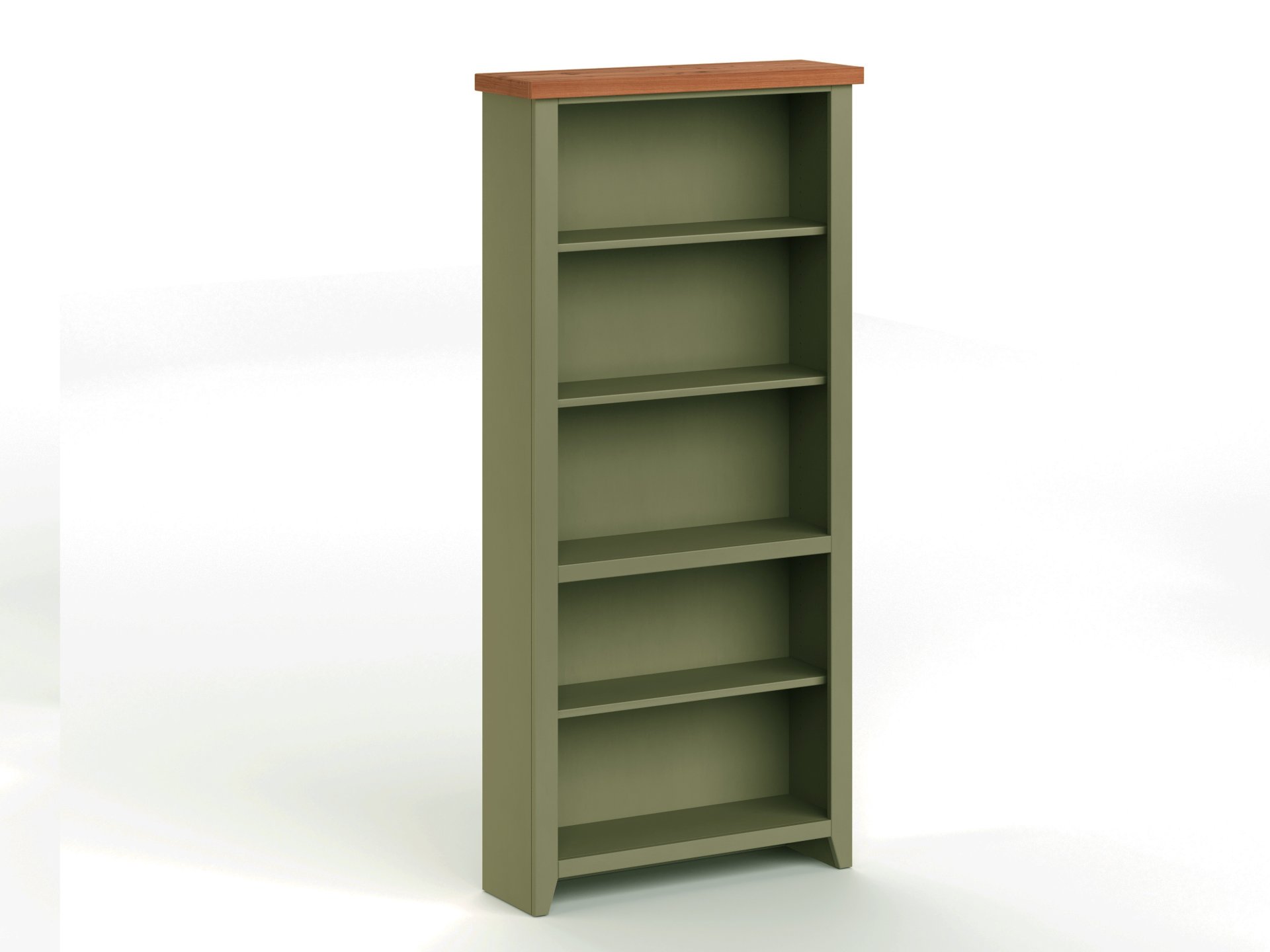 Vineyard - 72" High 5 Shelf Bookcase - Sage Green And Fruitwood - Image 4