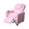 Marisa - Pink Leather Kids Recliner Chair With Cupholder - Pink - Image 2