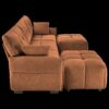 Elegant Textured 3 Seater Sofa Set With Ottoman And Throw Pillows Frame - Burnt Orange - Image 17