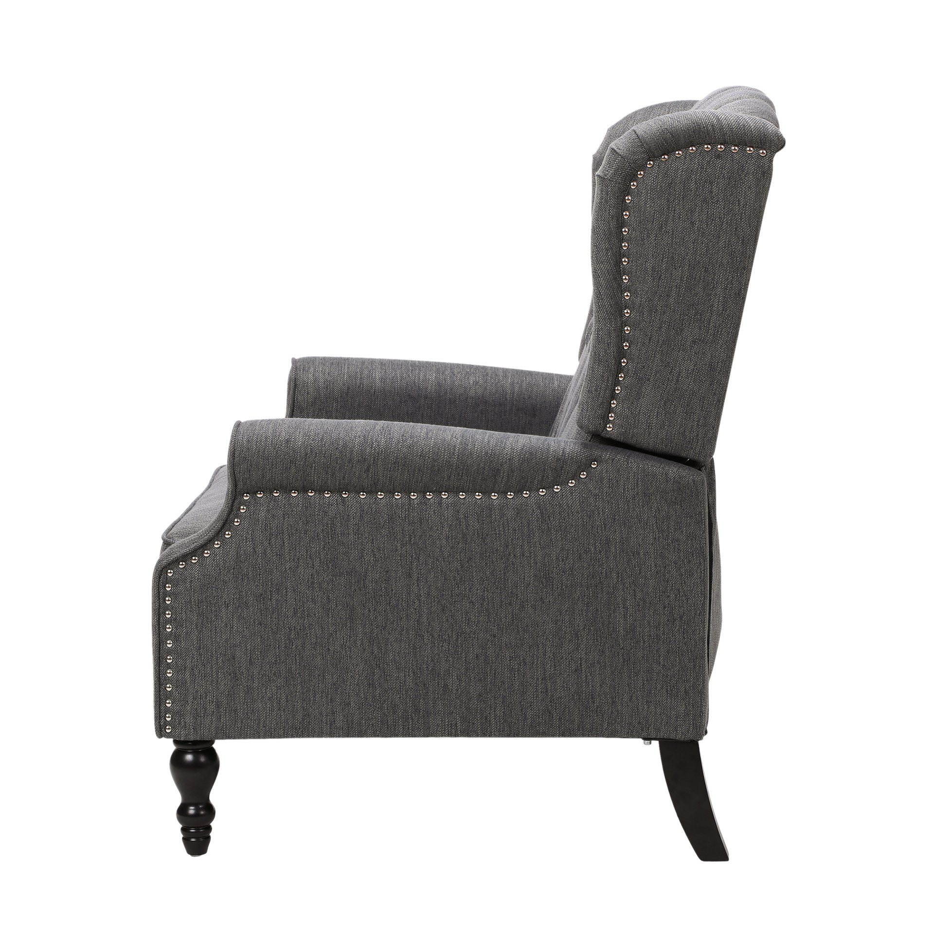 Dunham - Contemporary Fabric Tufted Oversized Pushback Recliner - Charcoal - Image 10