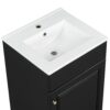 20" Bathroom Vanity With Sink, Freestanding Cabinet With Door Shelf And Adjustable Shelf, And Ceramic Construction - Black - Image 20