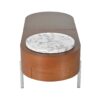Lift Top Coffee Table With 360 Degree Marble Patterned Rotating Tray, Hidden Compartment, Partially Assembled Wooden Center Table, Modern Oval Lift Tabletop For Home Living Room - Brown - Image 9