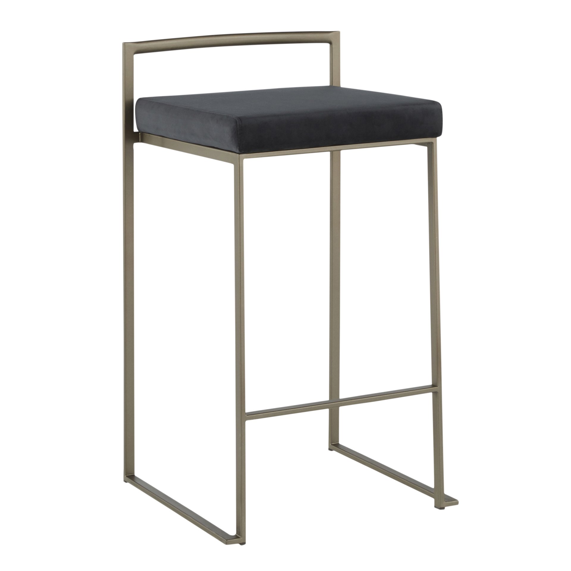 Fuji - Industrial, Stackable Counter Stool (Set of 2) - Black - Image 2