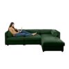 Elegant Chenille Sofa With Storage Seat And Ottoman L Shaped 3 Seater - Green - Image 18