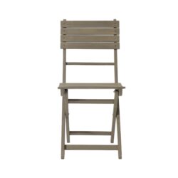 Outdoor Foldable Wood 2 Dining Chair With Slat Design - Gray
