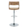 Cecina - Mid-Century Modern Adjustable Height Barstool With Swivel With Oval Footrest (Set of 2) - Chrome / Zebra / Cream - Image 5