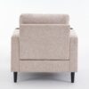 Beige Upholstered Armchair And Storage Ottoman Set, Comfortable Single Sofa With Cup Holders And Tufted Detailing, Ideal For Living Room Or Bedroom - Beige - Image 17