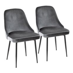 Marcel - Contemporary Dining Chair (Set of 2) - Black / Blue