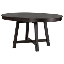 Gia - Round Extendable Dining Table With 16" Leaf Wood - Espresso