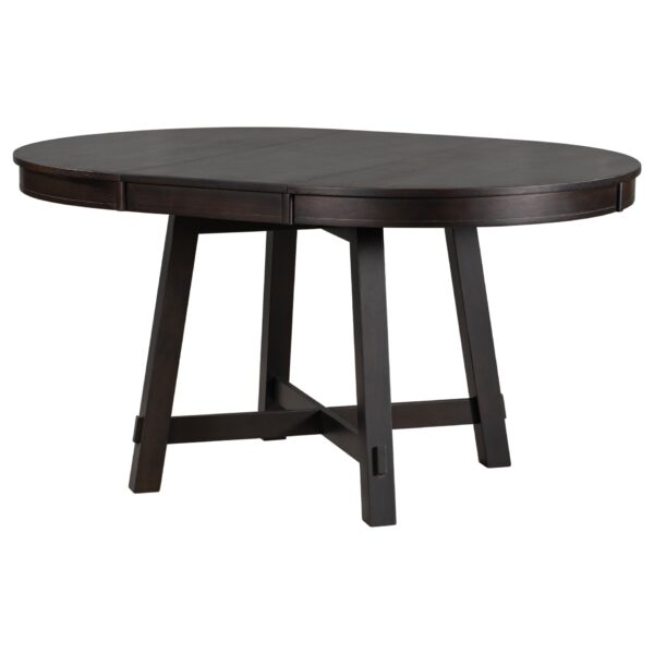 Gia - Round Extendable Dining Table With 16" Leaf Wood - Espresso