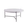 Essential - Round Coffee Table Metal Legs - White / Silver - Image 3