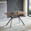 Modern Minimalist Style Dining Table MDF Wooden Top Metal Shelf Metal Heat Transfer Legs Leveling Feet For Dining Room Kitchen Office Table - Walnut / Black - Image 2