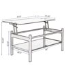 Glass Lift Top Coffee Table, Modern Simple 2-Layer Tempered Glass Coffee Table For Living Room - Black - Image 3