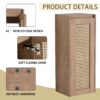 Imitative Wall Mounted Bathroom Vanity With Resin Sink And Side Cabinet, Soft Close Drawers - Imitative Oak - Image 6