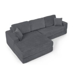 Minimalist L Shape Modular Sectional Sofa Bed - Gray