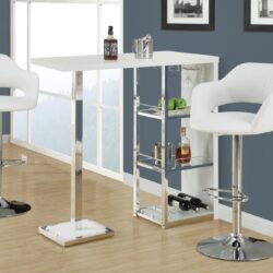 Swivel Bar Stool Adjustable Bar Height - White