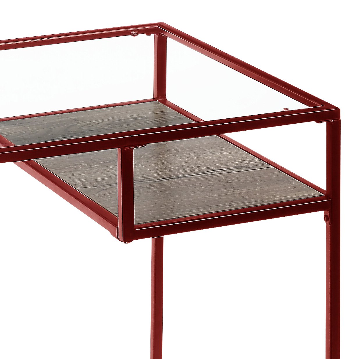 Yasin - Glass Top Writing Desk - Red - Image 6
