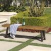 Blossom - Acacia Wood Outdoor Bench With Slat Design - Rustic - Image 8