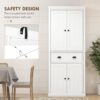 Homcom - 72" Kitchen Pantry, Tall Storage Cabinet, Freestanding Cupboard With Drawer, Doors And Adjustable Shelves - White - Image 6