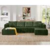 Modern Minimalist U Shape Modular Sectional Sofa Sleeper - Green - Image 5