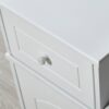Shoe Storage Bench Cabinet With Fireproof Cushion, Double Doors And Movable Drawer For Door Entrance - White - Image 14