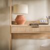 Transitional Reeded Desk With Hutch And Drawers Plus Tech Management - Oak - Image 8