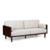 Retro Style Three Seater Sofa With Smooth Upholstery - Beige - Image 6
