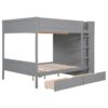 Full Over Full Bunk Bed With 2 Drawers And Multi-Layer Cabinet - Gray - Image 9