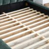 Modern Queen Size Upholstered Bed Frame With And Headboard - Blue / Green - Image 6