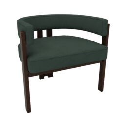 Modern Accent Chair Teddy Upholstered Armchair With Open Back 3 Legs Barrel Dining Chair Comfy Side Chair (Set of 2) - Emerald