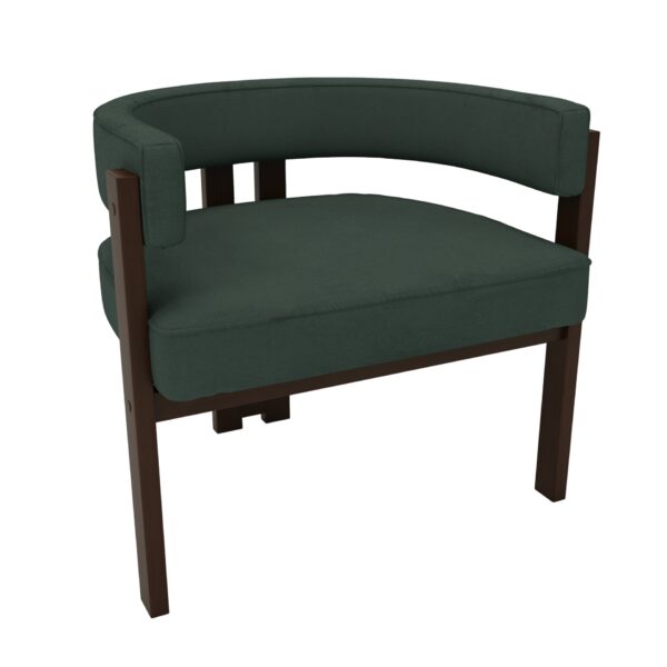 Modern Accent Chair Teddy Upholstered Armchair With Open Back 3 Legs Barrel Dining Chair Comfy Side Chair (Set of 2) - Emerald