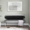 Chloe - Contemporary / Glam Storage Bench - Chrome / Gray - Image 7