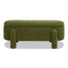 Hugo - Oval Fully Upholstered Storage Bench - Moss Green - Image 3
