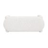 Hugo - Oval Fully Upholstered Bench - Milk Cream White - Image 3