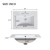 Bathroom Vanity With Ceramic Sink, Bathroom Vanity Cabinet With 2 Drawers, Wooden Bathroom Sink Cabinet - Beige / Green - Image 9