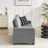Modern Snowfleece Fabric 3 Seater Sofa With Cup Holders - Gray - Image 6
