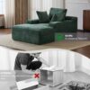 Oversized Chaise Lounge Chair Cozy Cloud Couch, Plush Corduroy Upholstered Sleeper Sofa Daybed With 3 Throw Pillows And Wide Armrest For Living Room - Green - Image 8