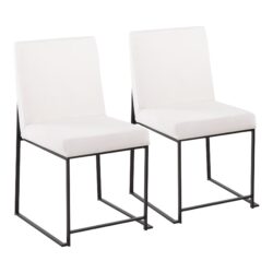 Fuji - Contemporary High Back Dining Chair (Set of 2) - Black / White