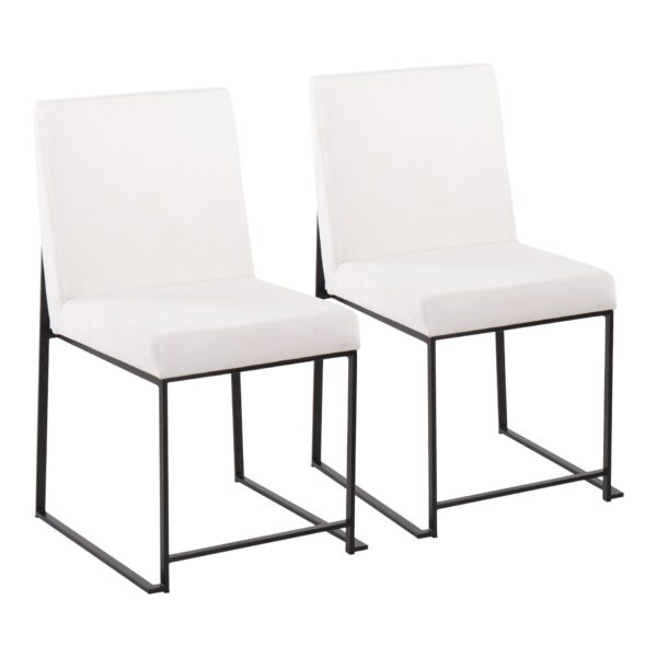 Fuji - Contemporary High Back Dining Chair (Set of 2) - Black / White