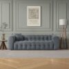 Eden - Modern Tufted Chesterfield Sofa - Gray - Image 11