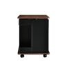 Adjustable End Table With Wheels, Modern Multifunctional Sofa Side Table With Lift Top, 360°Rotating Top And Storage Space For Living Room, Small Space - Black / Brown - Image 12
