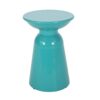 Serenita - Outdoor Iron Side Tables With Flared Design, (Set of 2) - Teal - Image 6