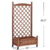 Raised Garden Bed With Trellis 2 Pack, Outdoor Planter Box & Plant Stand With Climbing Racks - Brown - Image 8
