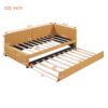 Upholstered Daybed With Trundle Twin Size Sofa Bed Frame No Box Spring Needed, Linen - Yellow - Image 13