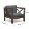 Brava - Modern Club Chair With Water Resistant Cushions - Gray - Image 3