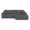 Modern Minimalist L Shape Modular Sectional Sofa With Compressed Corduroy Upholstery - Gray - Image 15